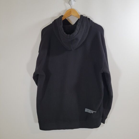 FINE APPAREL Black Hoodie Sz XL Heavyweight Fleece Lined Collab 001 Sweatshirt - Picture 2 of 9